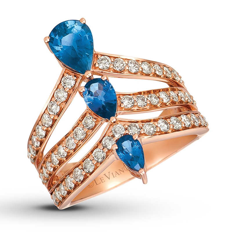 Le Vian Sapphire Ring 1 ct tw Diamonds 14K Strawberry Gold
