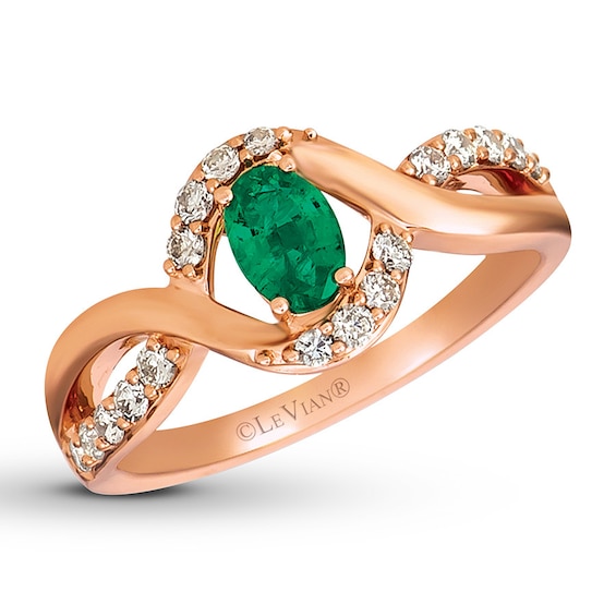 Le Vian Emerald Ring 1/4 ct tw Diamonds 14K Strawberry Gold | Jared