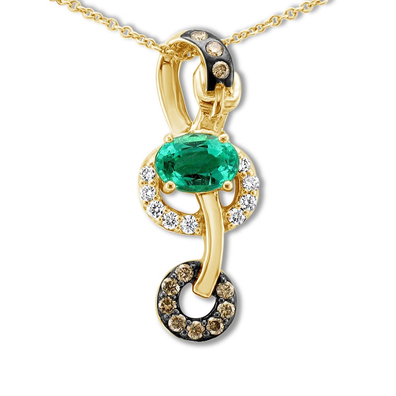 Le Vian Emerald Necklace 1/4 ct tw Diamonds 14K Honey Gold