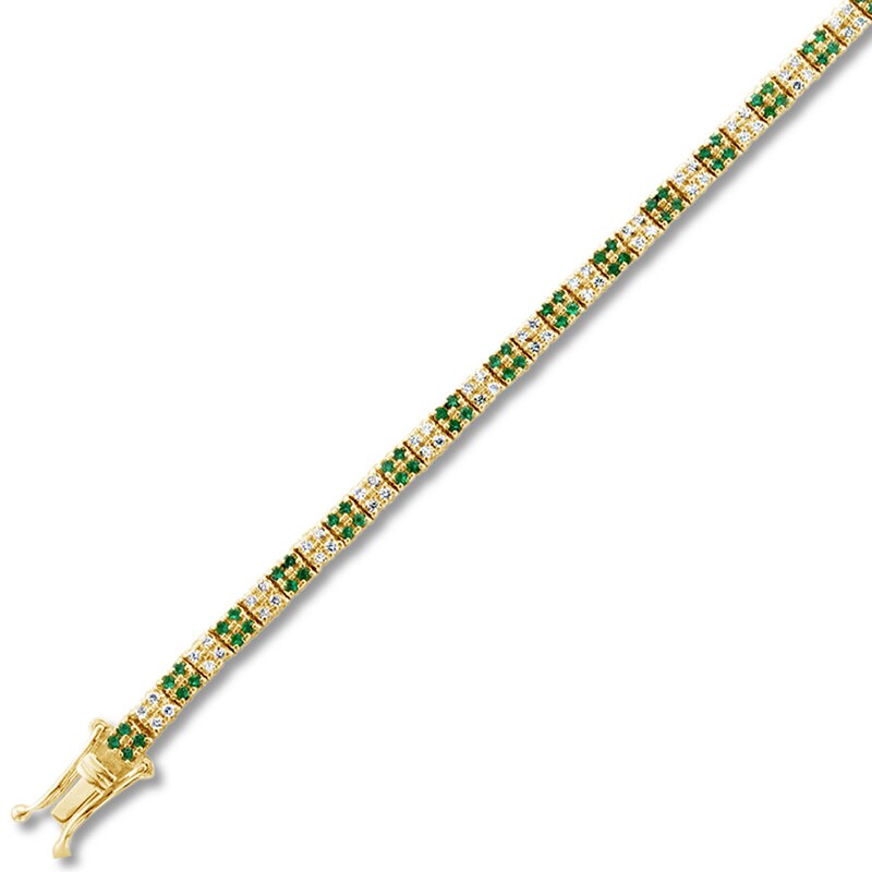 Le Vian Emerald Bracelet 1 carat tw Diamonds 14K Honey Gold with 360