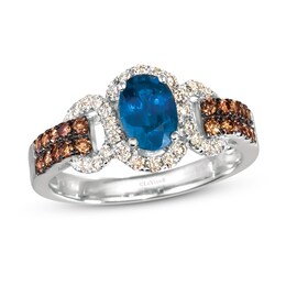 Le Vian Ceylon Sapphire Ring 1/2 ct tw Diamonds 14K Vanilla Gold