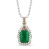 Thumbnail Image 1 of Le Vian Natural Emerald Necklace 1/4 ct tw Diamonds 14K Vanilla Gold