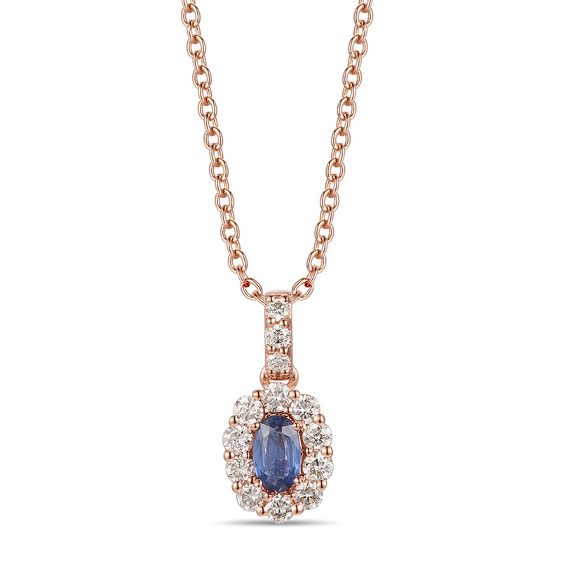 Main Image 1 of Le Vian Natural Sapphire Necklace 1/4 ct tw Diamonds 14K Strawberry Gold