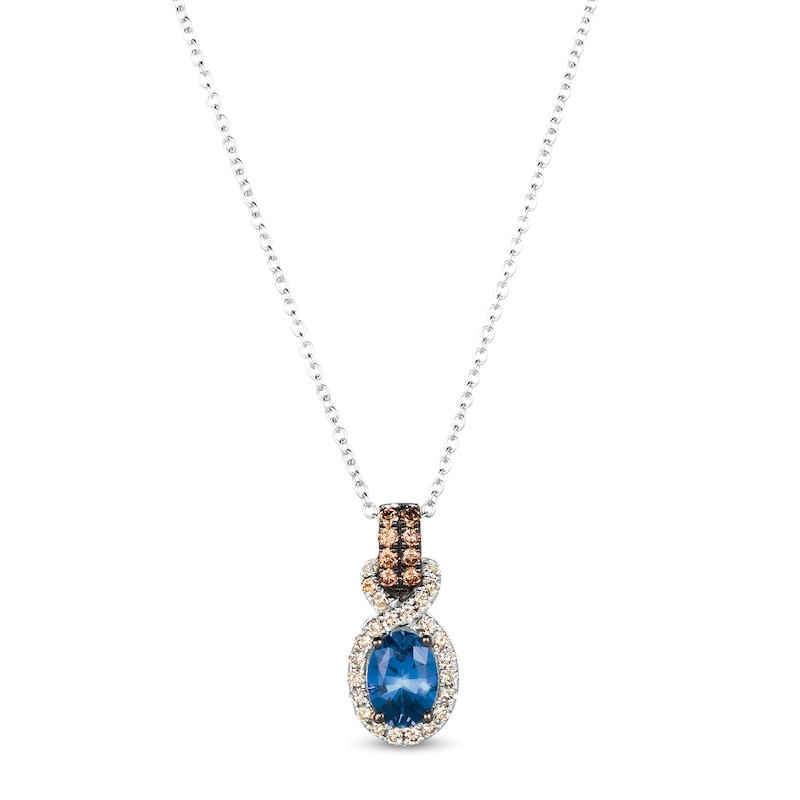 Le Vian Natural Ceylon Sapphire Necklace 1/4 ct tw Diamonds 14K Vanilla Gold