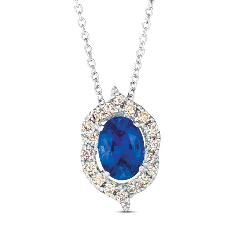 Main Image 1 of Le Vian Natural Sapphire Necklace 1/4 ct tw Diamonds 14K Vanilla Gold