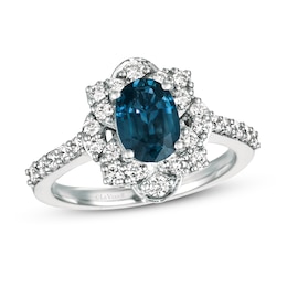 Le Vian Natural Sapphire Ring 5/8 ct tw Diamonds Platinum