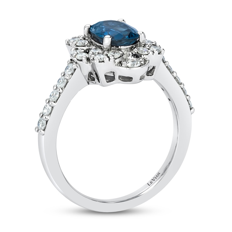 Main Image 3 of Le Vian Natural Sapphire Ring 5/8 ct tw Diamonds Platinum