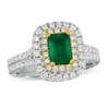 Le Vian Natural Emerald Ring 7/8 ct tw Diamonds Platinum/18K Honey Gold