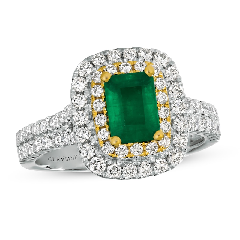 Le Vian Natural Emerald Ring 7/8 ct tw Diamonds Platinum/18K Honey Gold