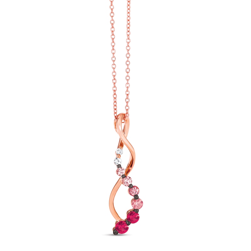 Main Image 1 of Le Vian Strawberry Ombre Necklace Sapphire 14K Strawberry Gold