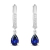 Lab-Created Sapphire Earrings Pear-shaped Sterling Silver