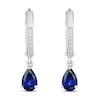 Thumbnail Image 2 of Lab-Created Sapphire Earrings Pear-shaped Sterling Silver