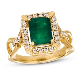Le Vian Emerald Ring 1/3 ct tw Diamonds 14K Honey Gold