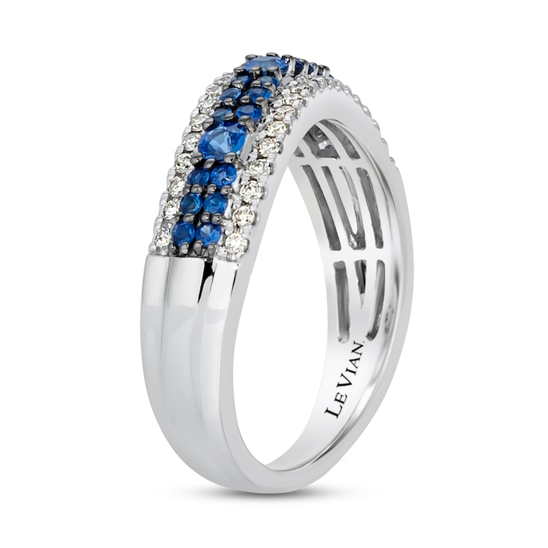 Le Vian Blue Sapphire Ring 1/5 ct tw Diamonds 14K Vanilla Gold