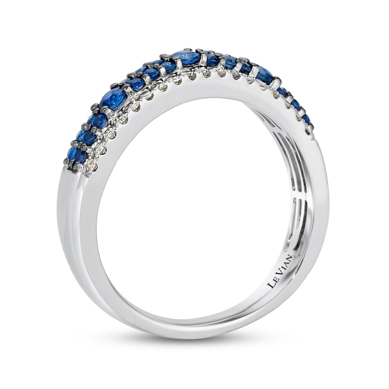 Le Vian Blue Sapphire Ring 1/5 ct tw Diamonds 14K Vanilla Gold