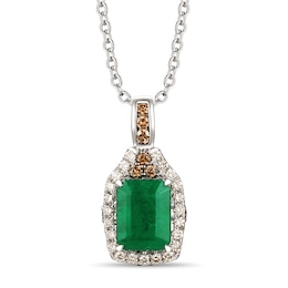 Le Vian Emerald Necklace 1/4 ct tw Diamonds 14K Vanilla Gold