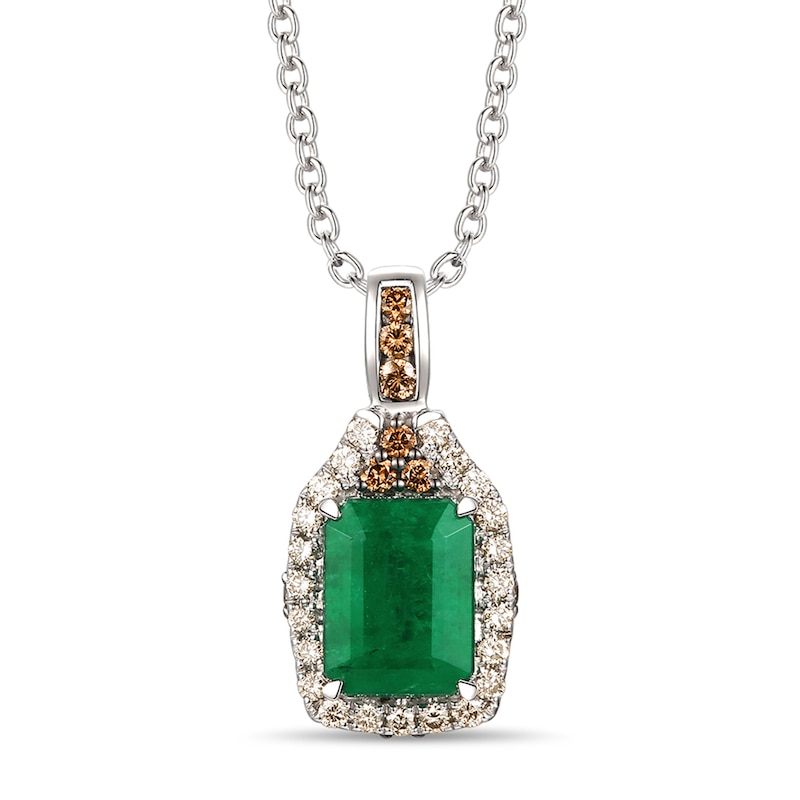 Main Image 1 of Le Vian Emerald Necklace 1/4 ct tw Diamonds 14K Vanilla Gold