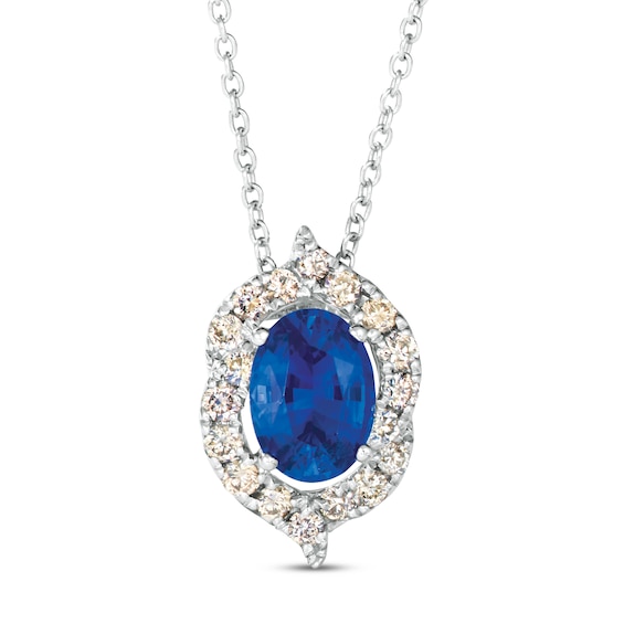 Le Vian Ceylon Sapphire Necklace 1/4 ct tw Diamonds 14K Vanilla Gold