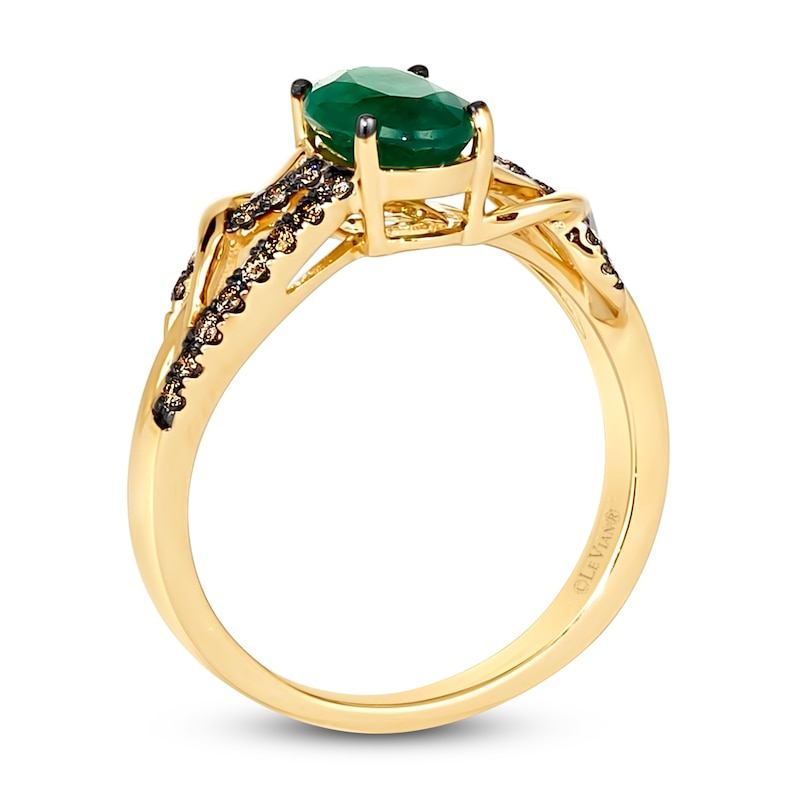 Le Vian Natural Emerald Ring 1/5 ct tw Diamonds 14K Honey Gold