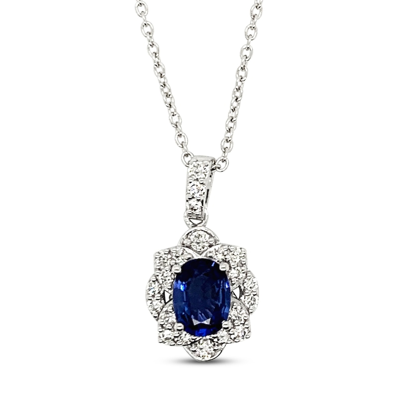 Le Vian Natural Sapphire Necklace 3/8 ct tw Diamonds Platinum