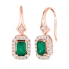Thumbnail Image 0 of Le Vian Natural Emerald Earrings 1/3 ct tw Diamonds 14K Strawberry Gold