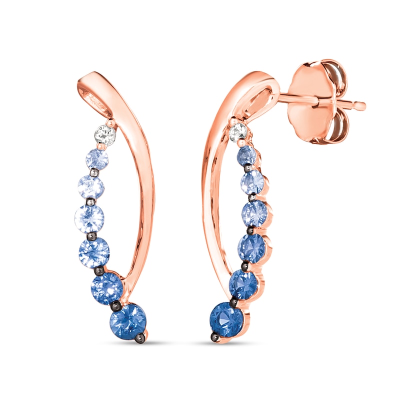 Le Vian Natural Sapphire Earrings 14K Strawberry Gold