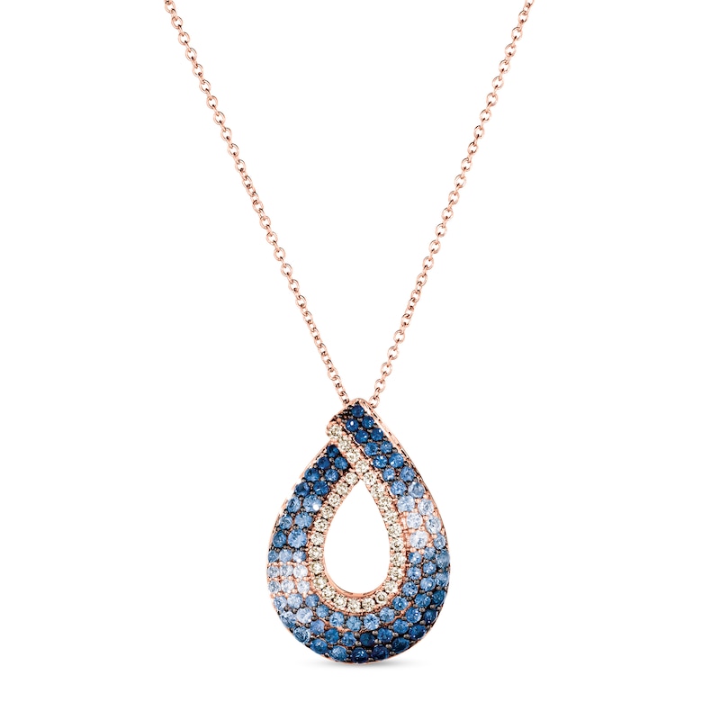 Main Image 1 of Le Vian Natural Sapphire Necklace 1/5 ct tw Diamonds 14K Strawberry Gold