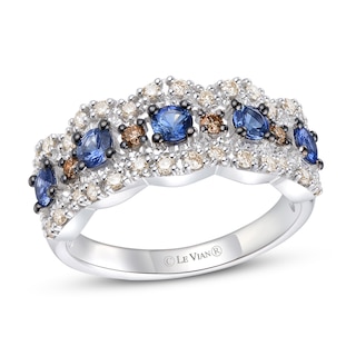Le Vian Natural Blue Sapphire Ring 3/8 ct tw Diamonds 14K Vanilla Gold ...