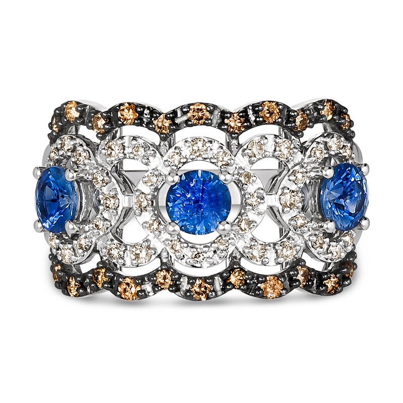 Main Image 2 of Le Vian Natural Blue Sapphire Ring 1/2 ct tw Diamonds 14K Vanilla Gold