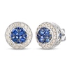 Thumbnail Image 1 of Le Vian Natural Blue Sapphire Stud Earrings 1/2 ct tw Diamonds 14K Vanilla Gold