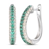 Thumbnail Image 1 of Le Vian Natural Emerald Hoop Earrings 7/8 ct tw Diamonds 14K Vanilla Gold
