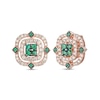 Thumbnail Image 1 of Le Vian Natural Emerald Earrings 7/8 ct tw Diamonds 14K Strawberry Gold