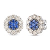 Thumbnail Image 1 of Le Vian Natural Blue Sapphire Stud Earrings 7/8 ct tw Diamonds 14K Vanilla Gold