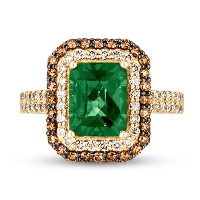 Main Image 2 of Le Vian Natural Emerald Ring 7/8 ct tw Diamonds 14K Honey Gold