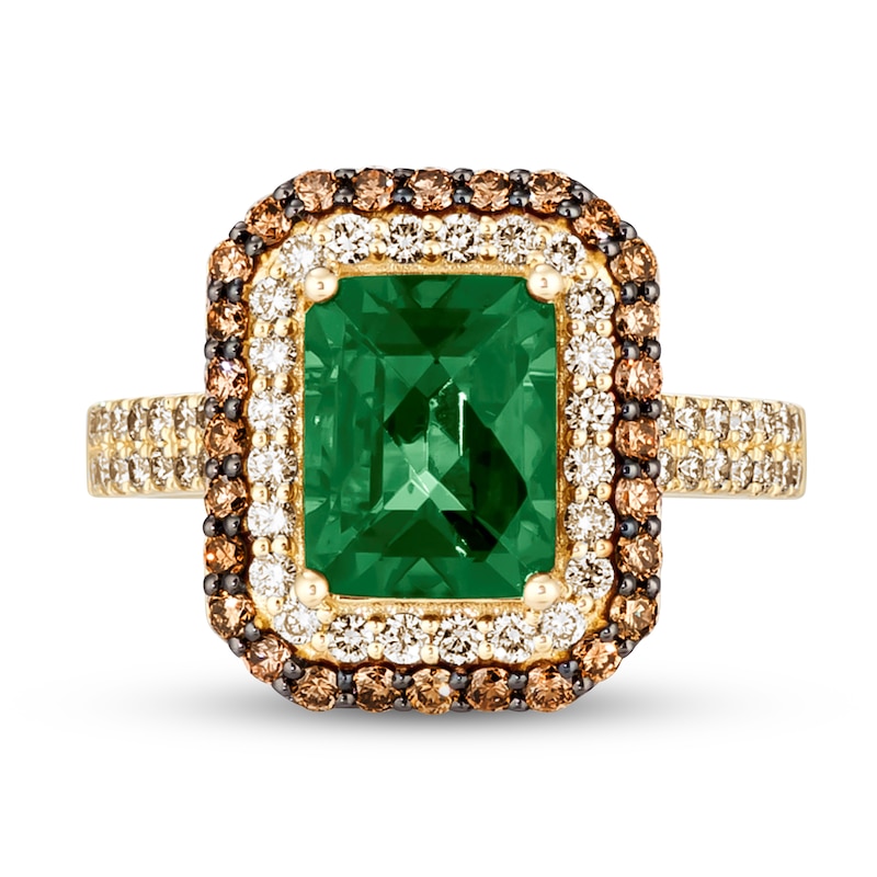 Le Vian Natural Emerald Ring 7/8 ct tw Diamonds 14K Honey Gold