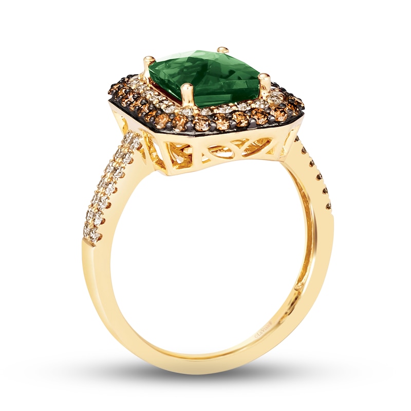 Main Image 3 of Le Vian Natural Emerald Ring 7/8 ct tw Diamonds 14K Honey Gold