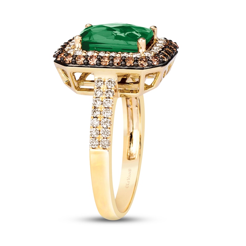 Main Image 4 of Le Vian Natural Emerald Ring 7/8 ct tw Diamonds 14K Honey Gold