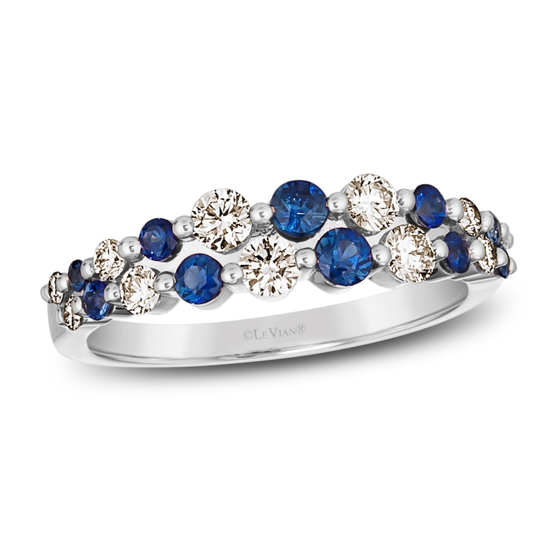 Main Image 1 of Le Vian Natural Blue Sapphire Ring 1/2 ct tw Diamonds 14K Vanilla Gold