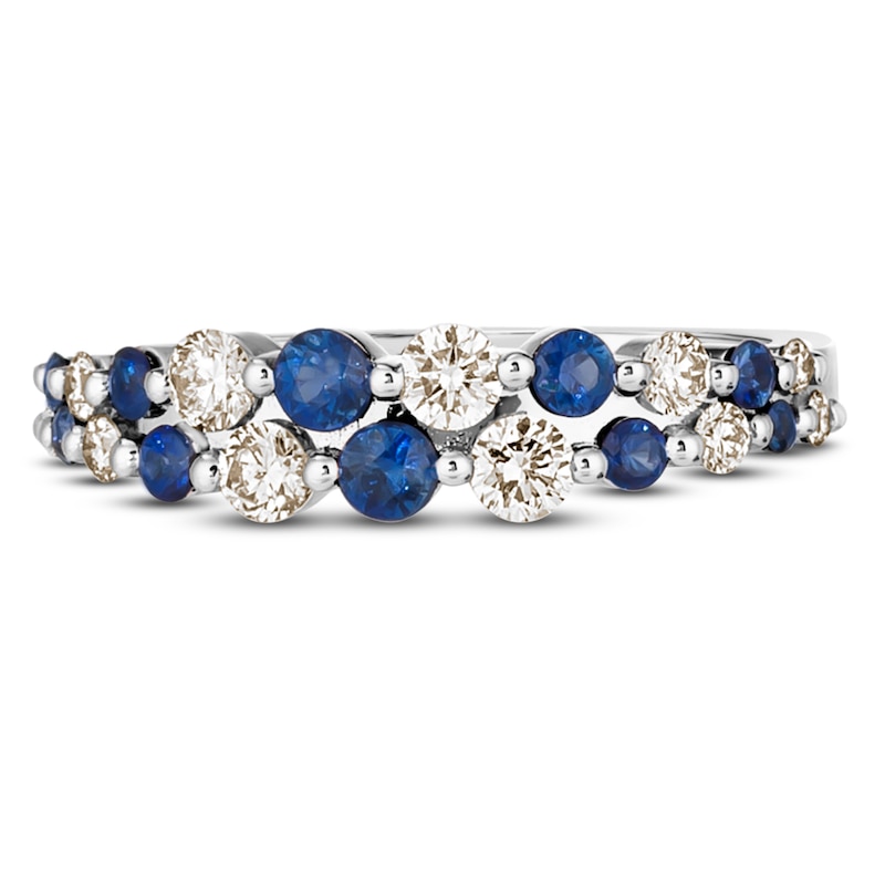 Le Vian Natural Blue Sapphire Ring 1/2 ct tw Diamonds 14K Vanilla Gold