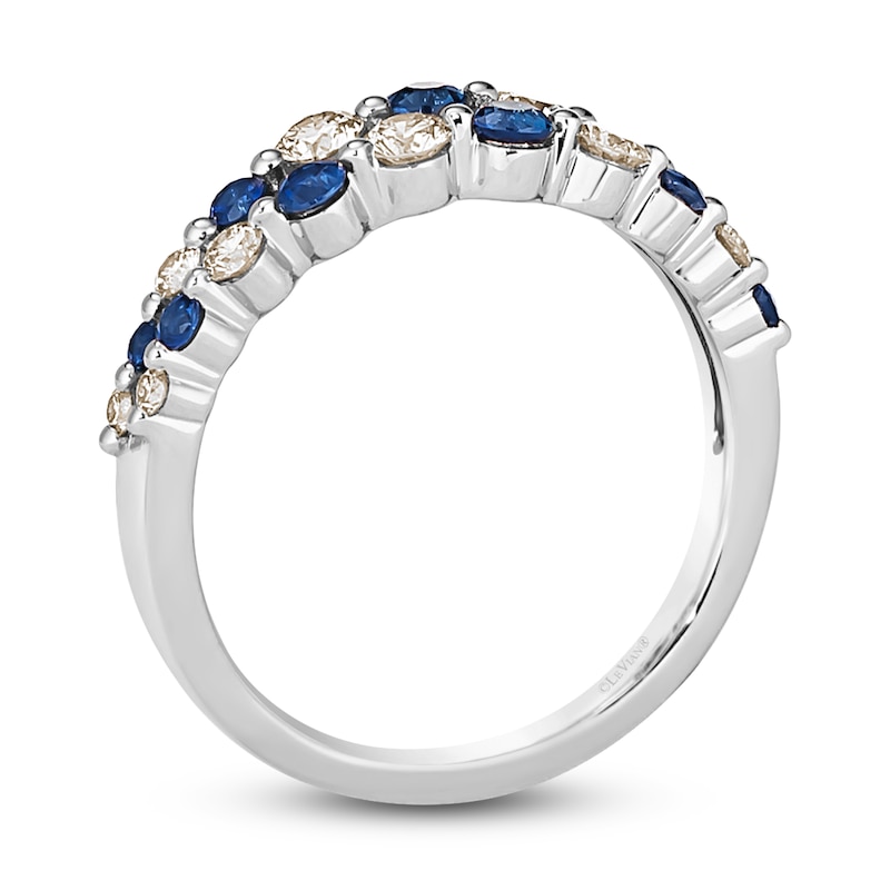 Le Vian Natural Blue Sapphire Ring 1/2 ct tw Diamonds 14K Vanilla Gold