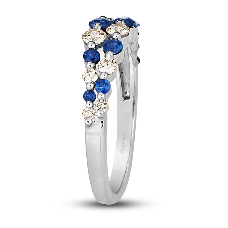 Main Image 4 of Le Vian Natural Blue Sapphire Ring 1/2 ct tw Diamonds 14K Vanilla Gold