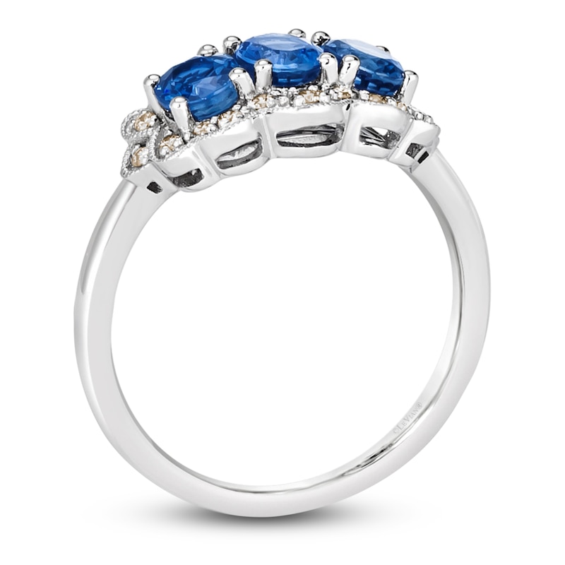 Main Image 3 of Le Vian Natural Blue Sapphire Ring 1/6 ct tw Diamonds 14K Vanilla Gold