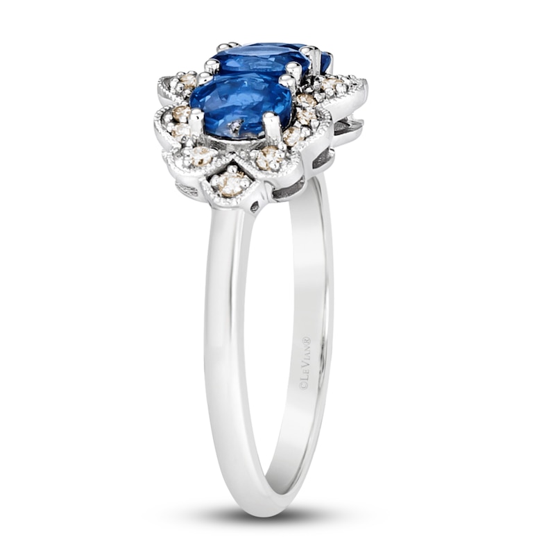 Main Image 4 of Le Vian Natural Blue Sapphire Ring 1/6 ct tw Diamonds 14K Vanilla Gold