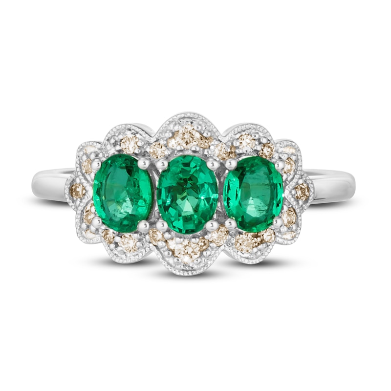 Le Vian Natural Emerald Ring 1/6 ct tw Diamonds 14K Vanilla Gold