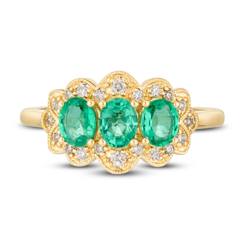 Le Vian Natural Emerald Ring 1/6 ct tw Diamonds 14K Honey Gold