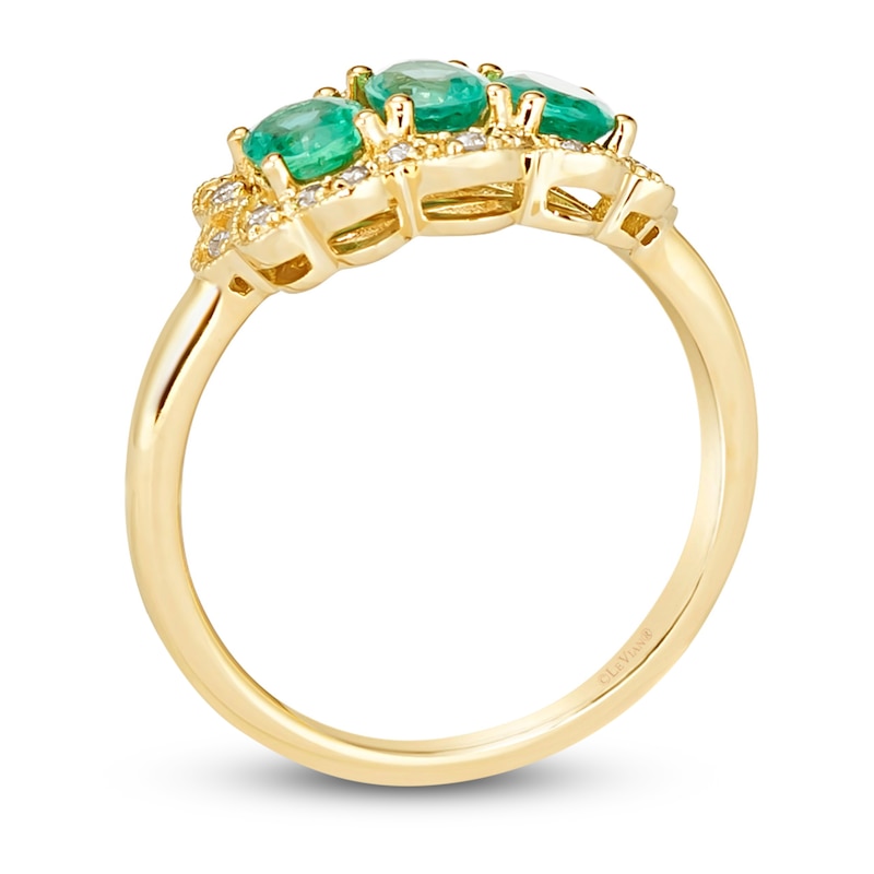 Le Vian Natural Emerald Ring 1/6 ct tw Diamonds 14K Honey Gold