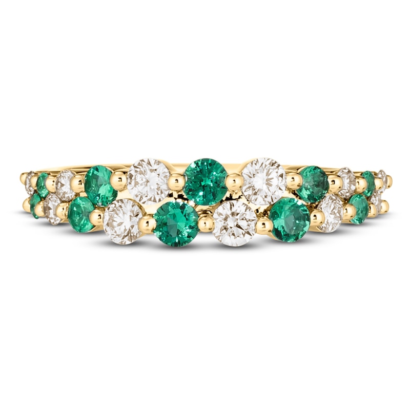 Main Image 2 of Le Vian Natural Emerald Ring 1/2 ct tw Diamonds 14K Honey Gold