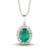 Thumbnail Image 0 of Le Vian Natural Emerald Pendant Necklace 1/4 ct tw Diamonds 14K Vanilla Gold