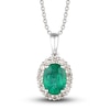 Thumbnail Image 1 of Le Vian Natural Emerald Pendant Necklace 1/4 ct tw Diamonds 14K Vanilla Gold