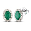 Thumbnail Image 1 of Le Vian Natural Emerald Earrings 1/4 ct tw Diamonds 14K Vanilla Gold